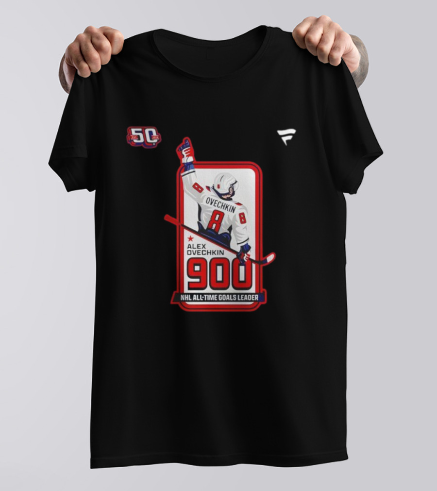 Alex Ovechkin NHL All-Time Goals Leader 900 Goals 50th Anniversary 2025 T-Shirt