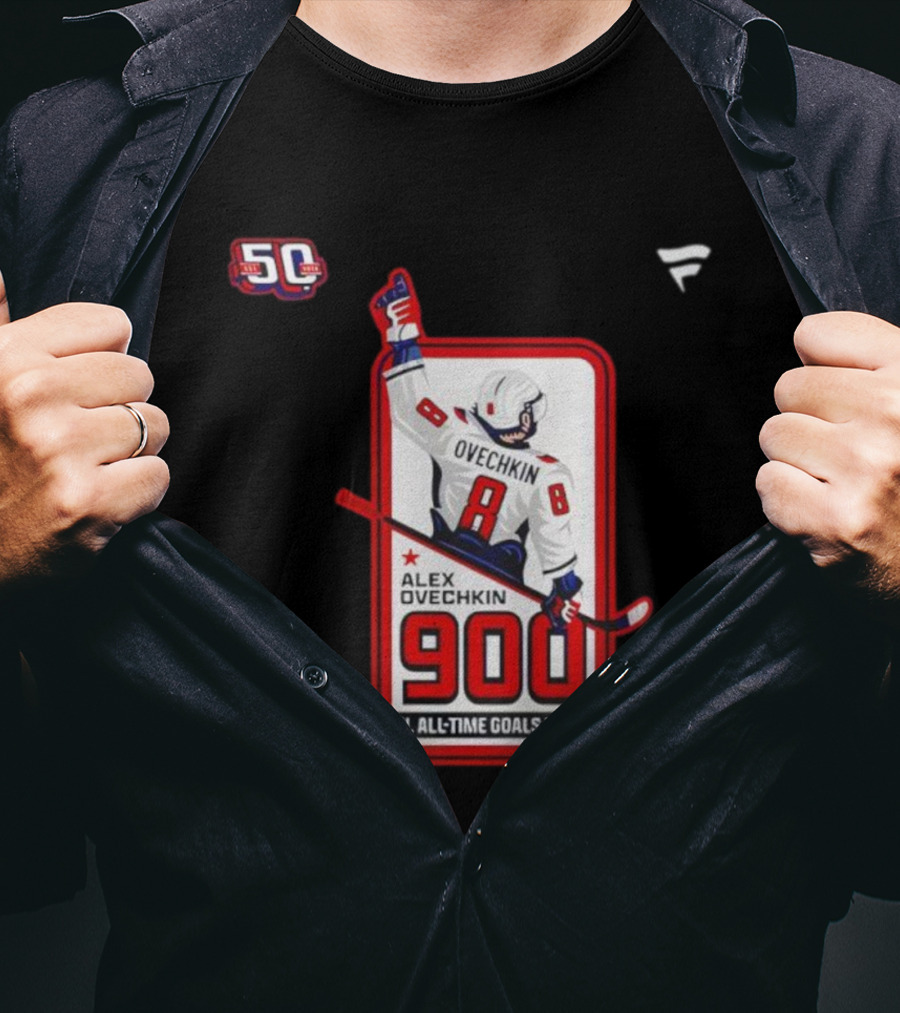 Alex Ovechkin NHL All-Time Goals Leader 900 Goals 50th Anniversary 2025 T-Shirt