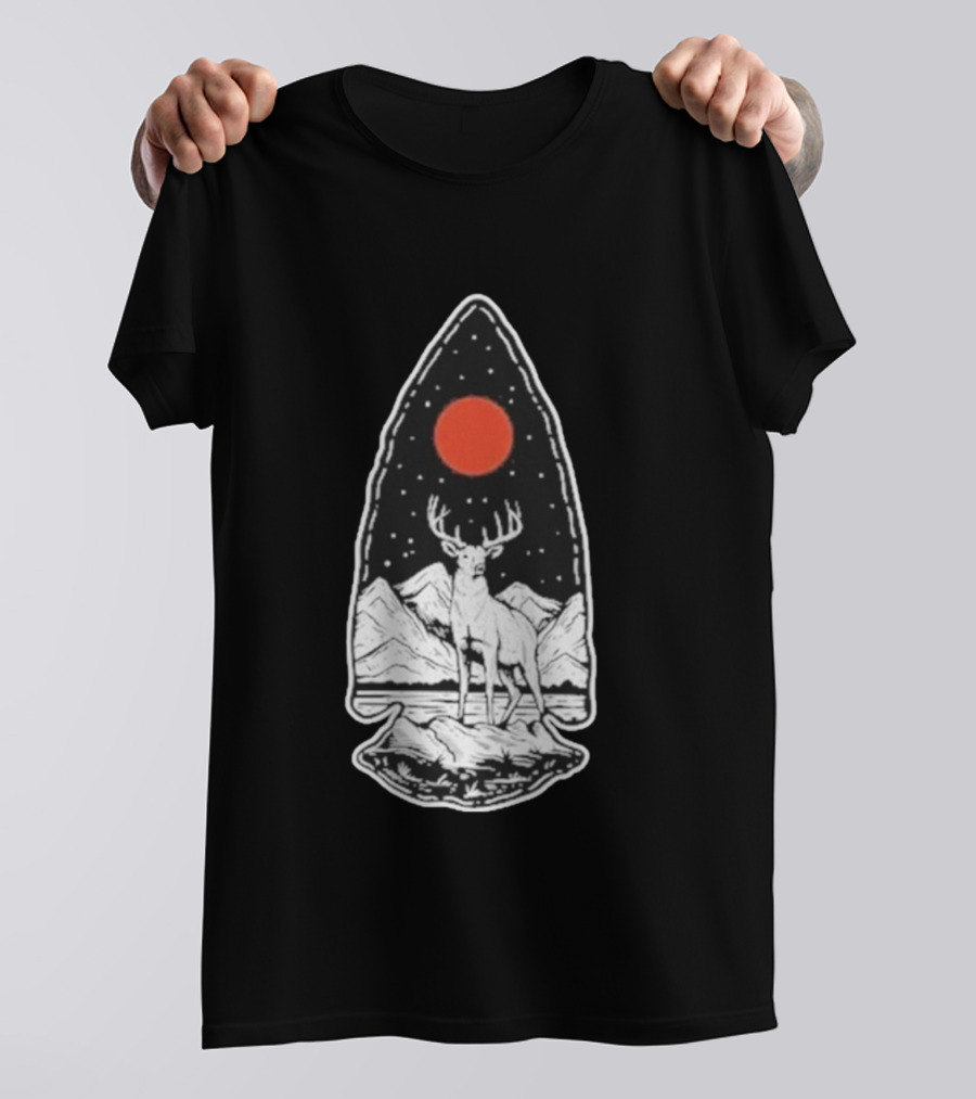 Black Rifle Coffee Deer Arrowhead Mountains And Night Sky T-Shirt
