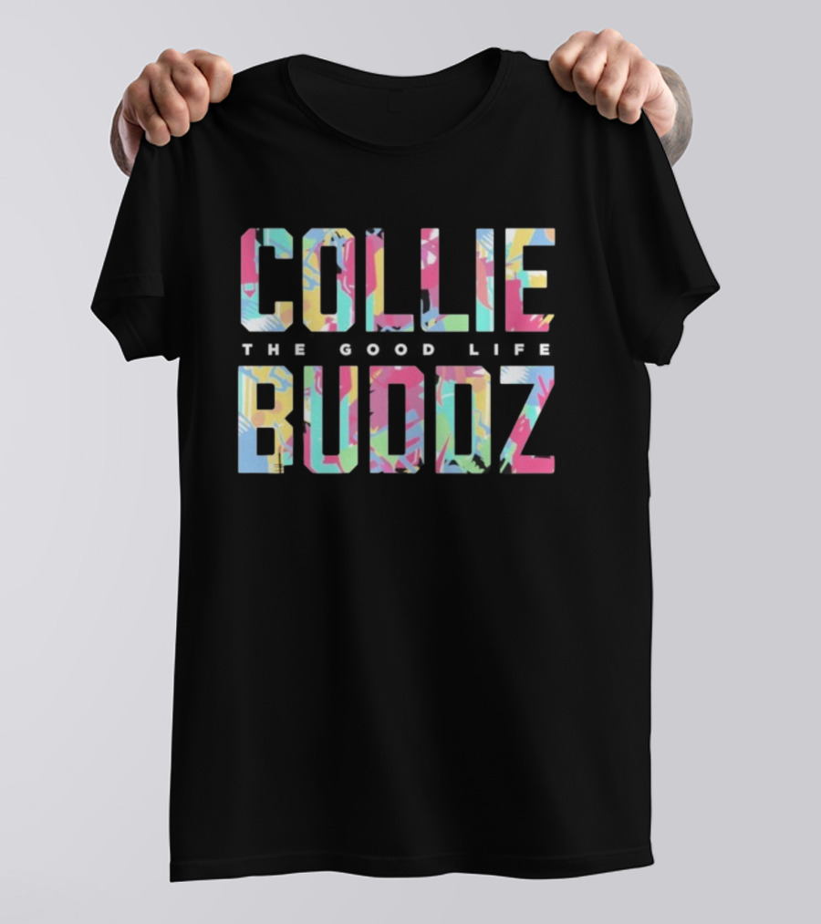COLLIE BUDDZ The Good Life Bold Colorful Pattern T-Shirt