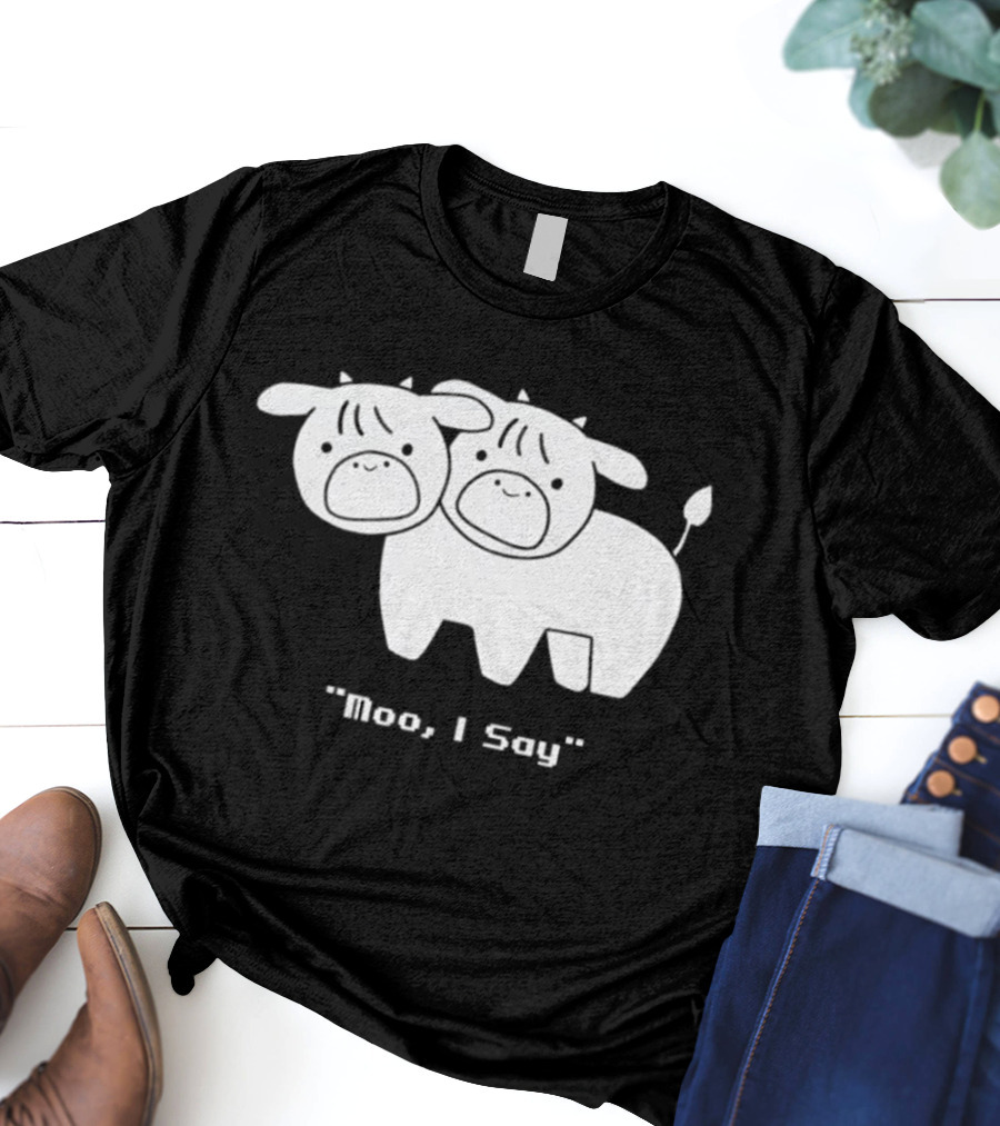 Cows Moo I Say Cute Double Cow Twins T-Shirt