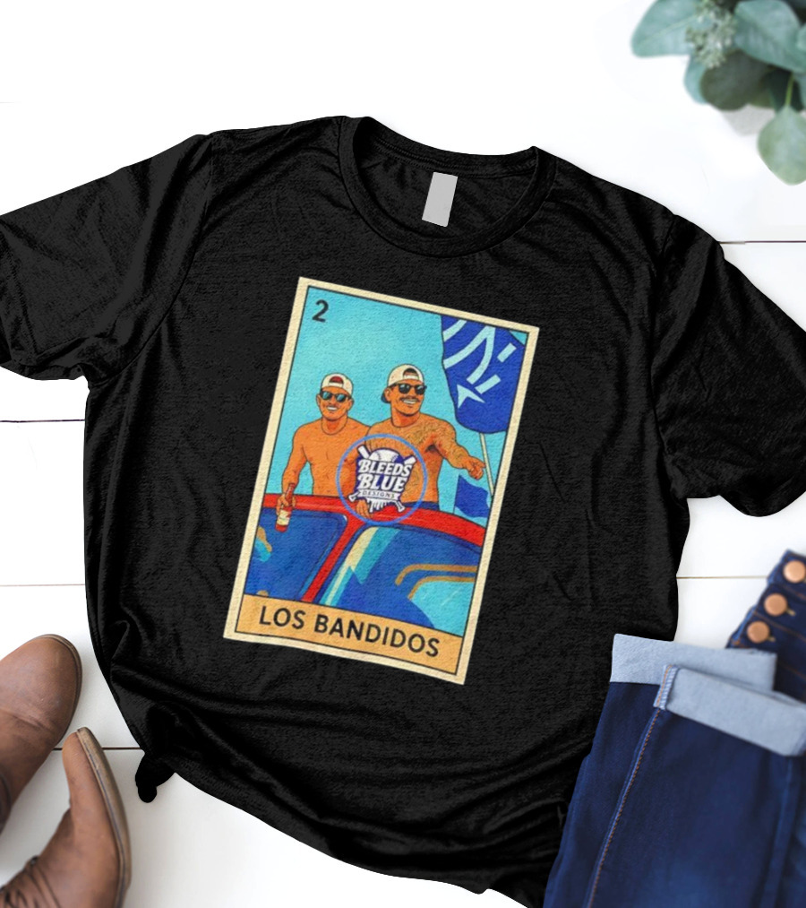 Dodgers Los Bandidos Loteria Card Bleeds Blue Designs T-Shirt