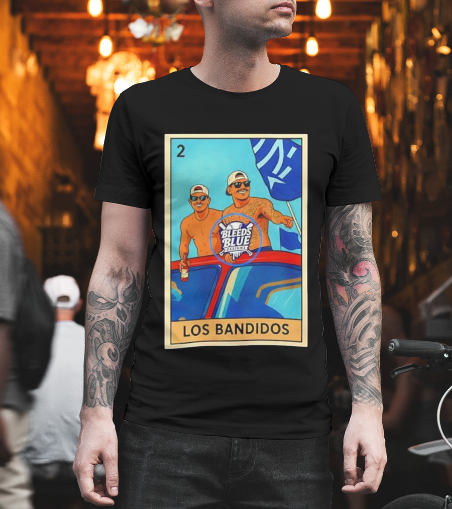 Dodgers Los Bandidos Loteria Card Bleeds Blue Designs T-Shirt