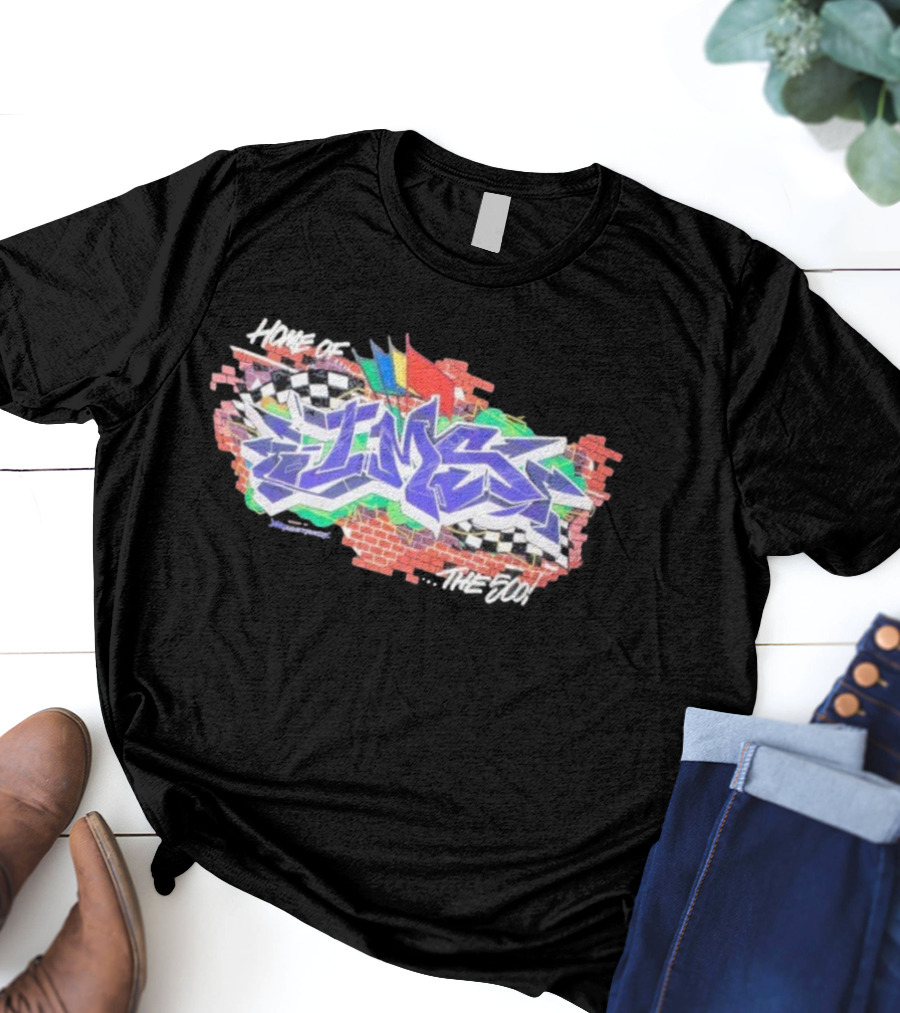 Home Of IMS The 500 Graffiti Checkered Flags Racing Indianapolis Motor Speedway T-Shirt