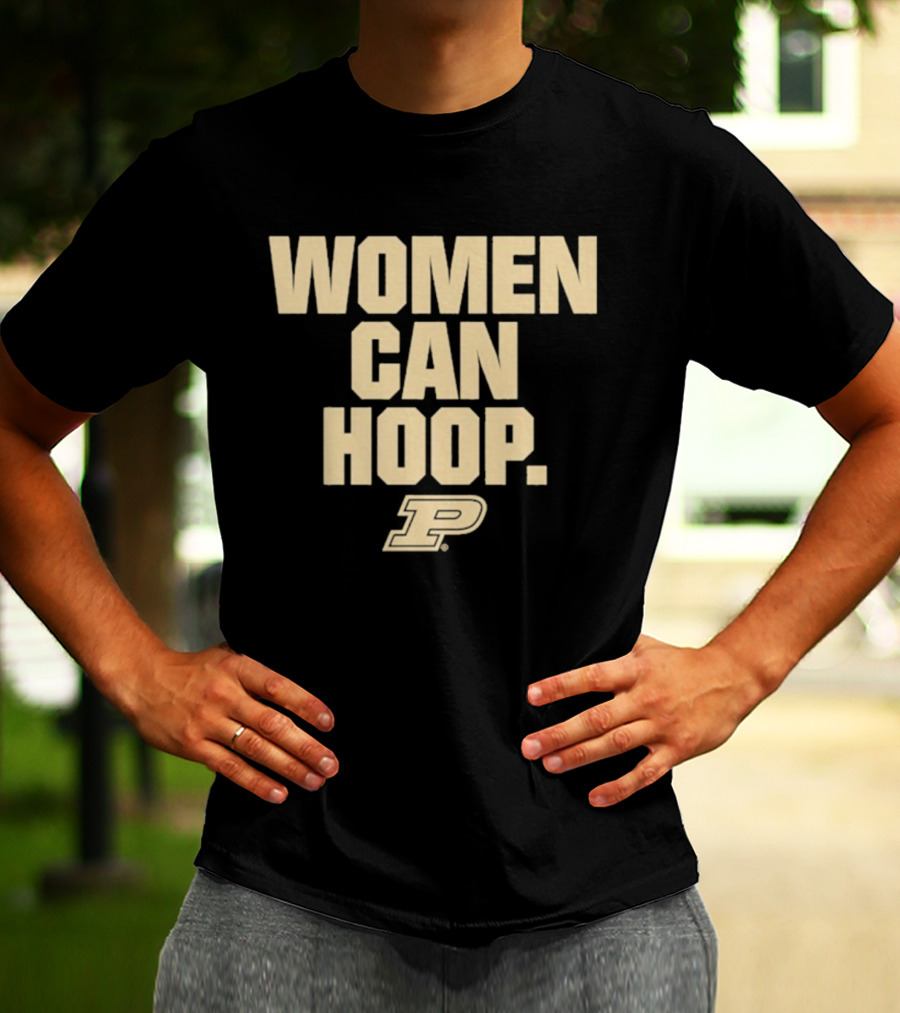 Purdue Boilermakers Women Can Hoop Basketball Logo T-Shirt