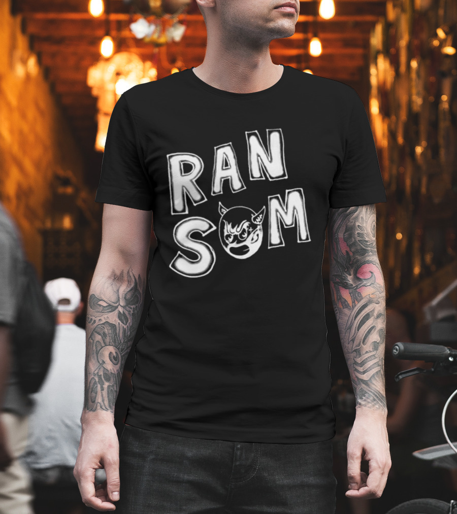 Ransom Devil Face Bold Text T-Shirt