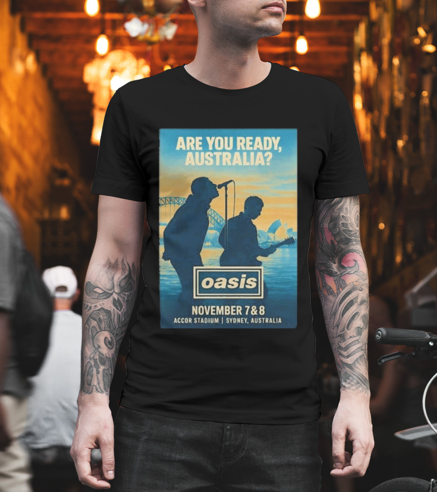 Oasis Are You Ready Australia Accor Stadium Sydney Concert November 7-8 2025 T-Shirt