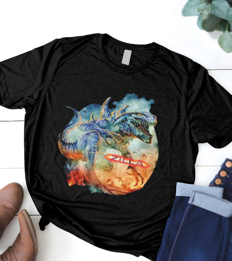 Zilla Monster Mania Epic Battle Chaos Scene T-Shirt