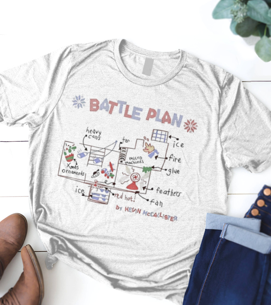 Battle Plan Kevin McCallister House Trap Map Blueprint T-Shirt