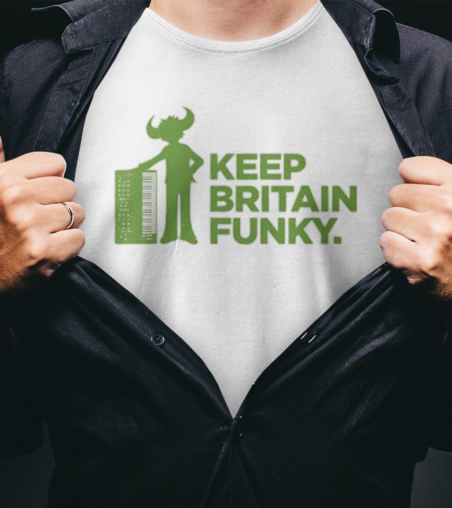 Keep Britain Funky Buffalo Man Keyboardist T-Shirt