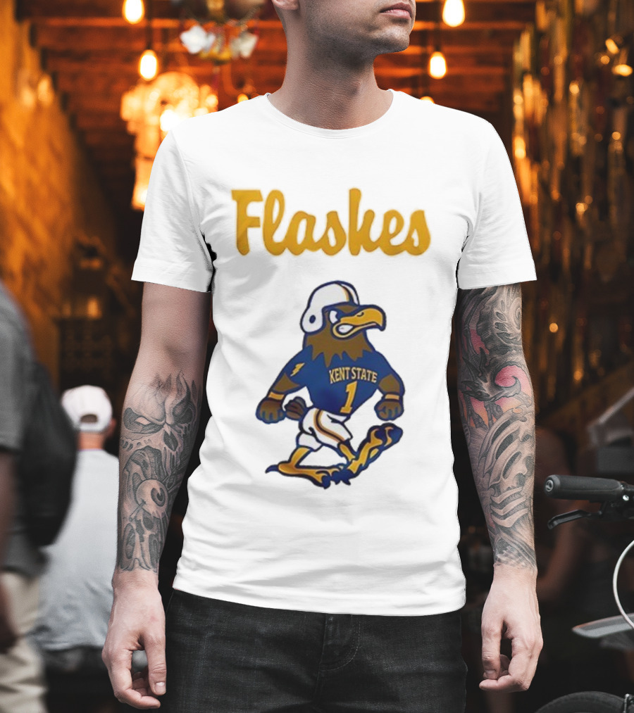 Kent State Golden Flashes Mascot Football Blue Jersey T-Shirt
