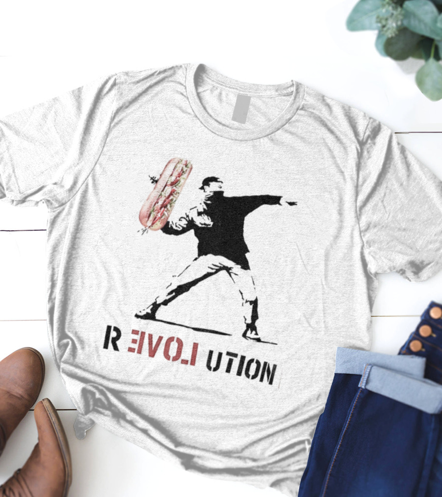 Revolutionary Sandwich Thrower Parody T-Shirt