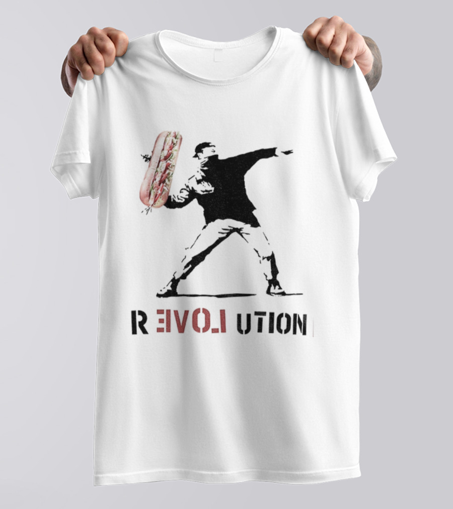 Revolutionary Sandwich Thrower Parody T-Shirt