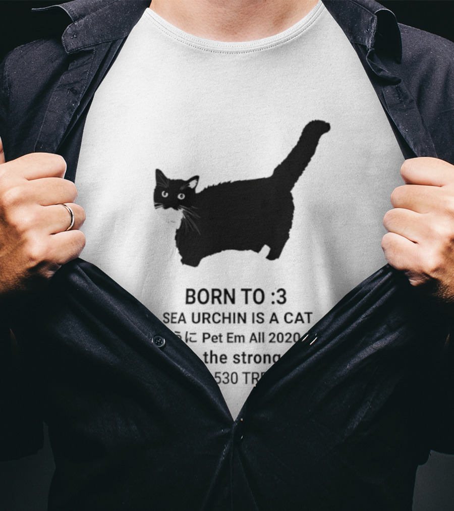 BORN TO :3 SEA URCHIN IS A CAT Pet Em All 2020 I Am The Strongest 417,364,530 TREATS EATEN T-Shirt