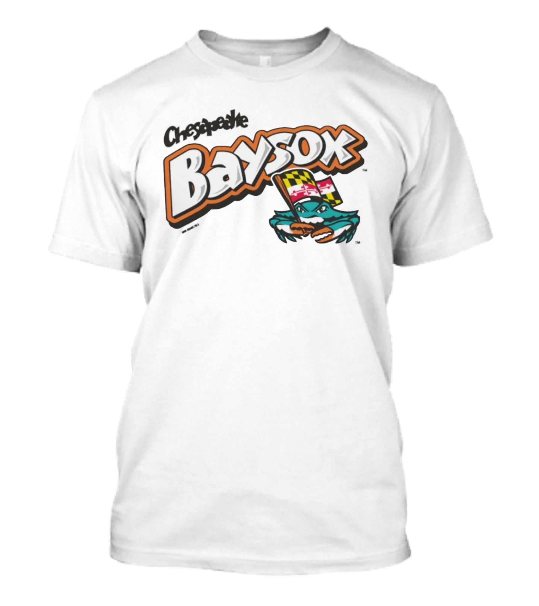 Chesapeake Baysox Toddler Barksdale Carolina Team Logo With Maryland Flag Crustacean T-Shirt