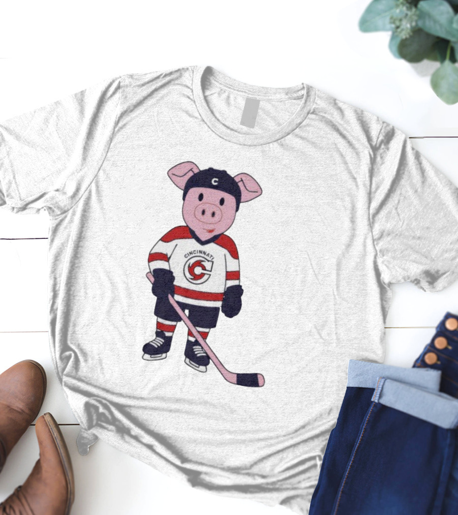 Mom Dad Choppy Puck Chop Kids Mascot Cincinnati Hockey T-Shirt