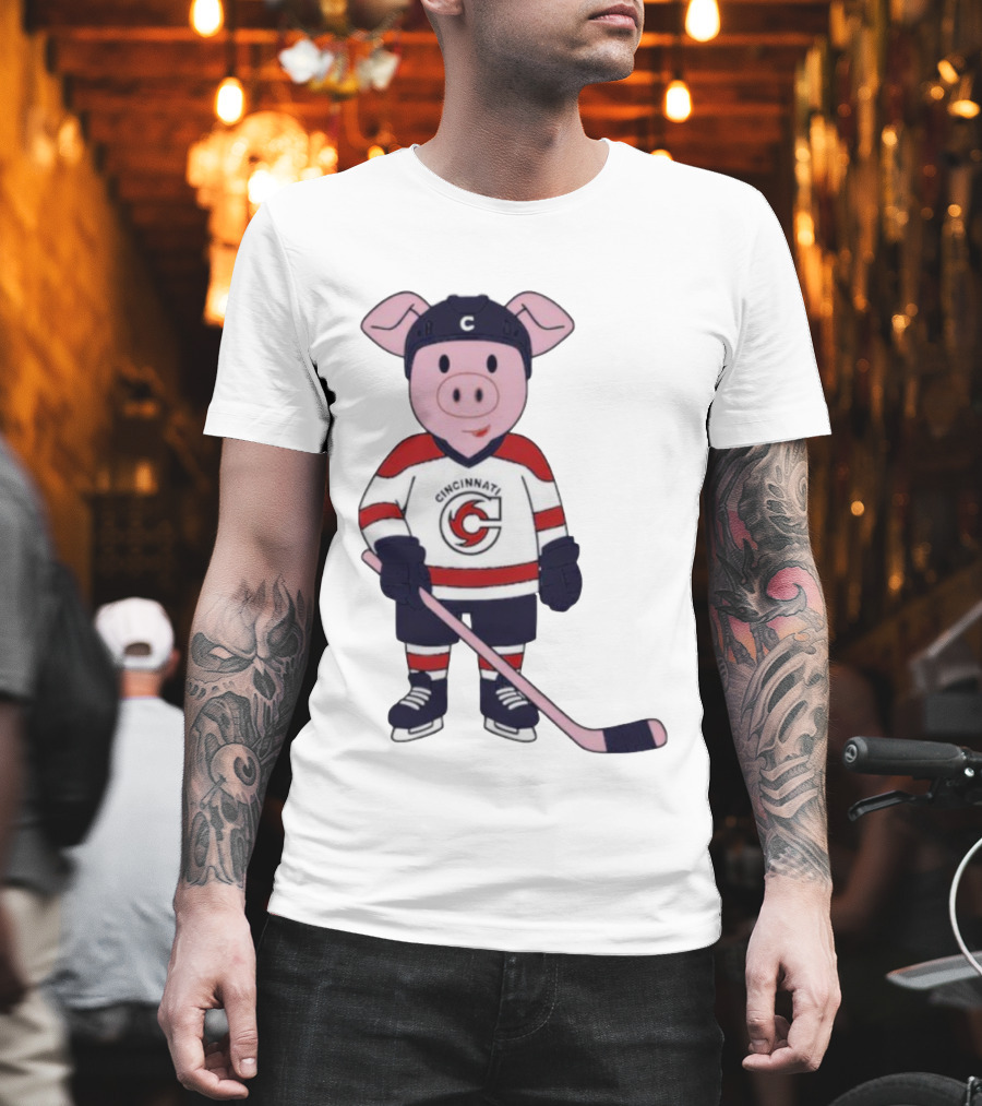 Mom Dad Choppy Puck Chop Kids Mascot Cincinnati Hockey T-Shirt