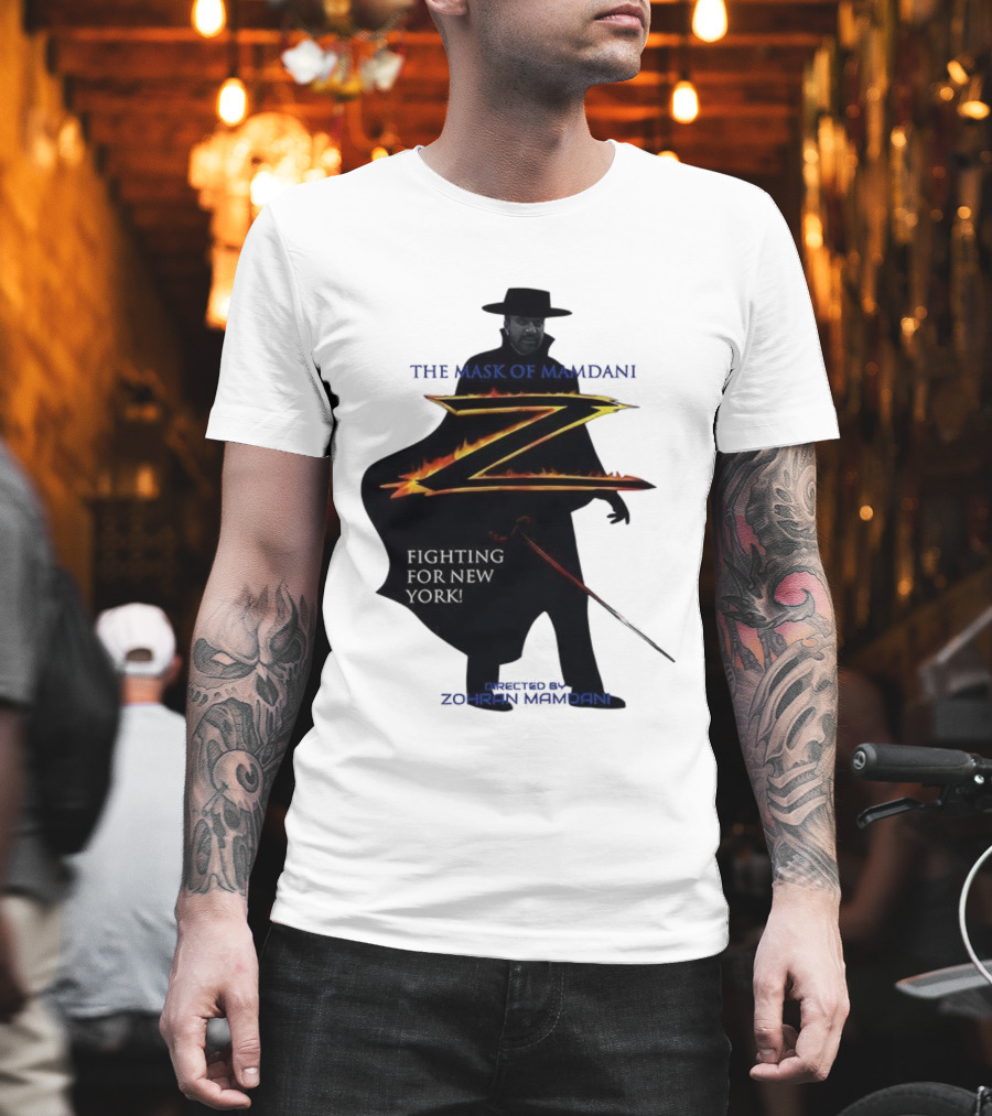The Mask Of Mamdani Fighting For New York Directed By Zohran Mamdani T-Shirt