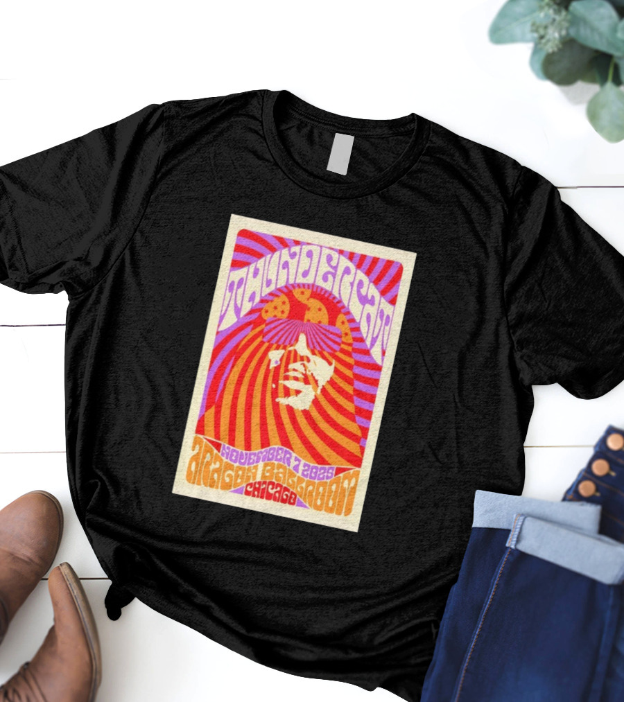 Thundercat November 2025 Aragon Ballroom Chicago Psychedelic Tour T-Shirt