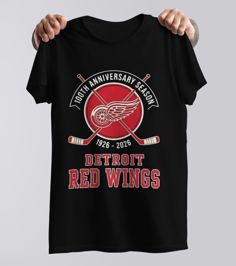 Detroit Red Wings 100th Anniversary Season 1926-2026 T-Shirt