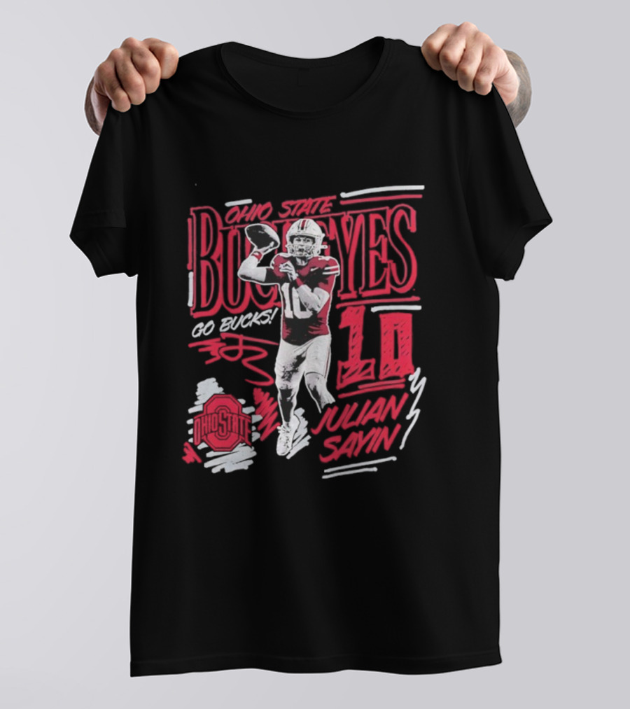Ohio State Buckeyes Julian Sayin Sharpie Caricature Fashion Player T-Shirt