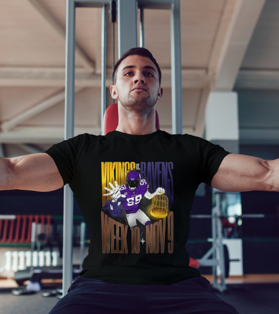 Vikings Vs Ravens Week 10 Nov 9 Football Matchup 58 T-Shirt