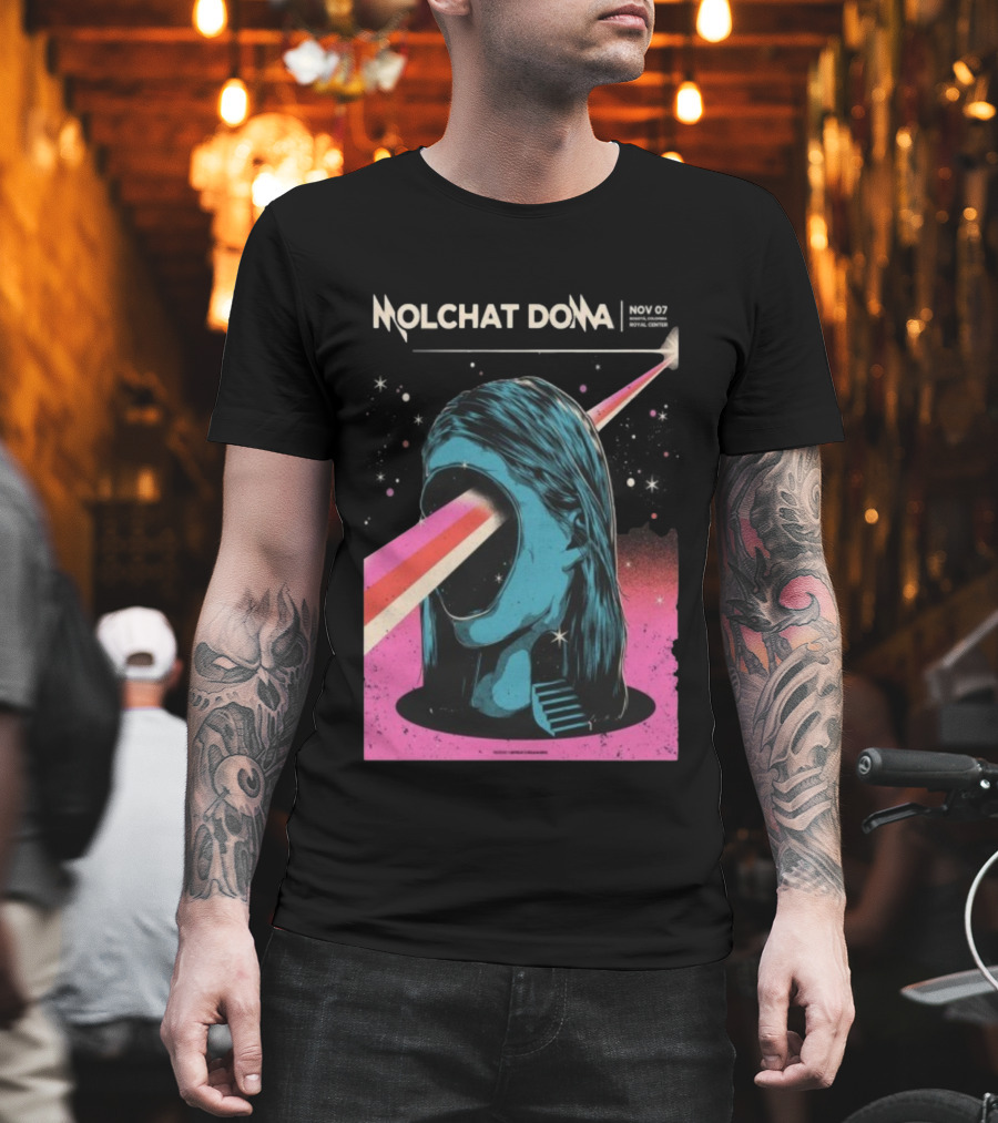 Molchat Doma November 7 2025 Royal Center Bogotá Colombia Head Psychedelic Laser Art Scene T-Shirt