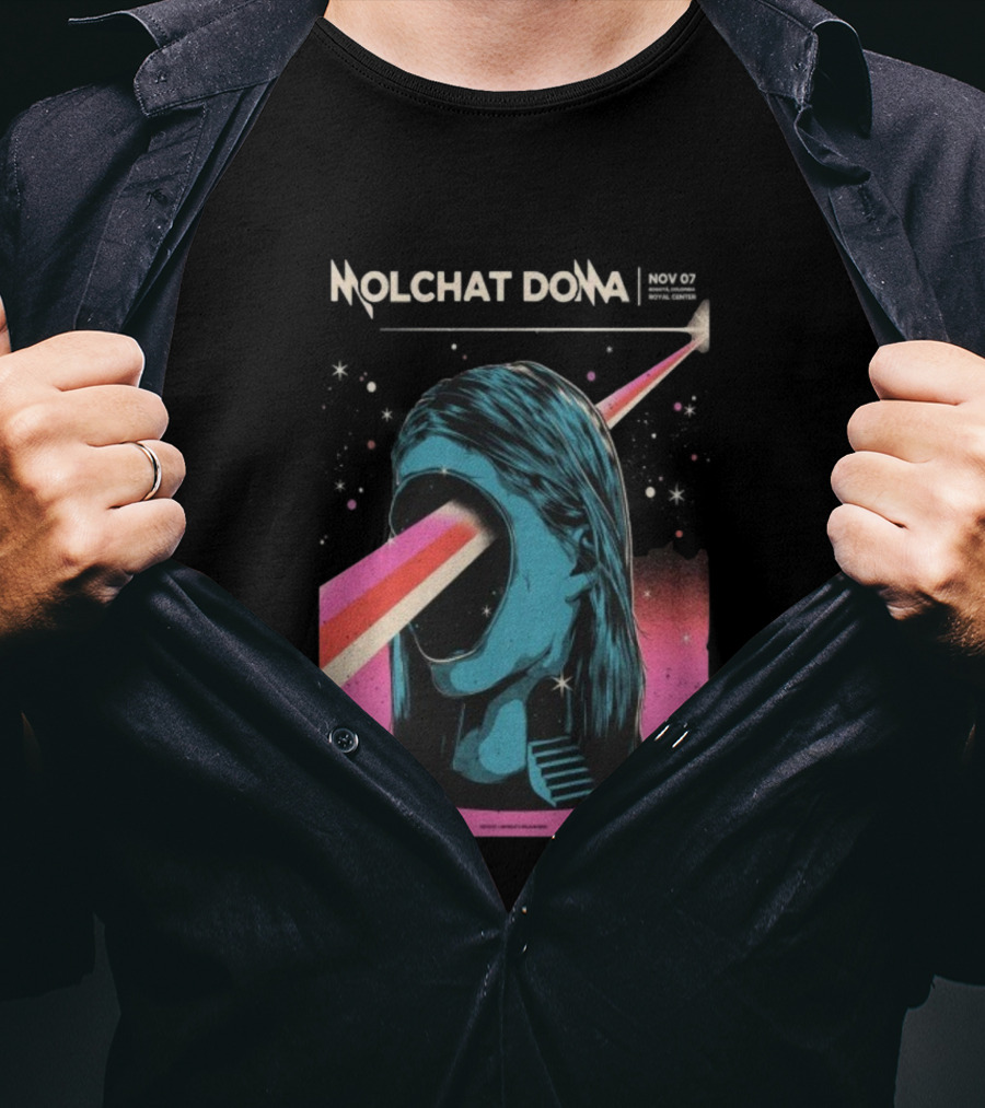 Molchat Doma November 7 2025 Royal Center Bogotá Colombia Head Psychedelic Laser Art Scene T-Shirt