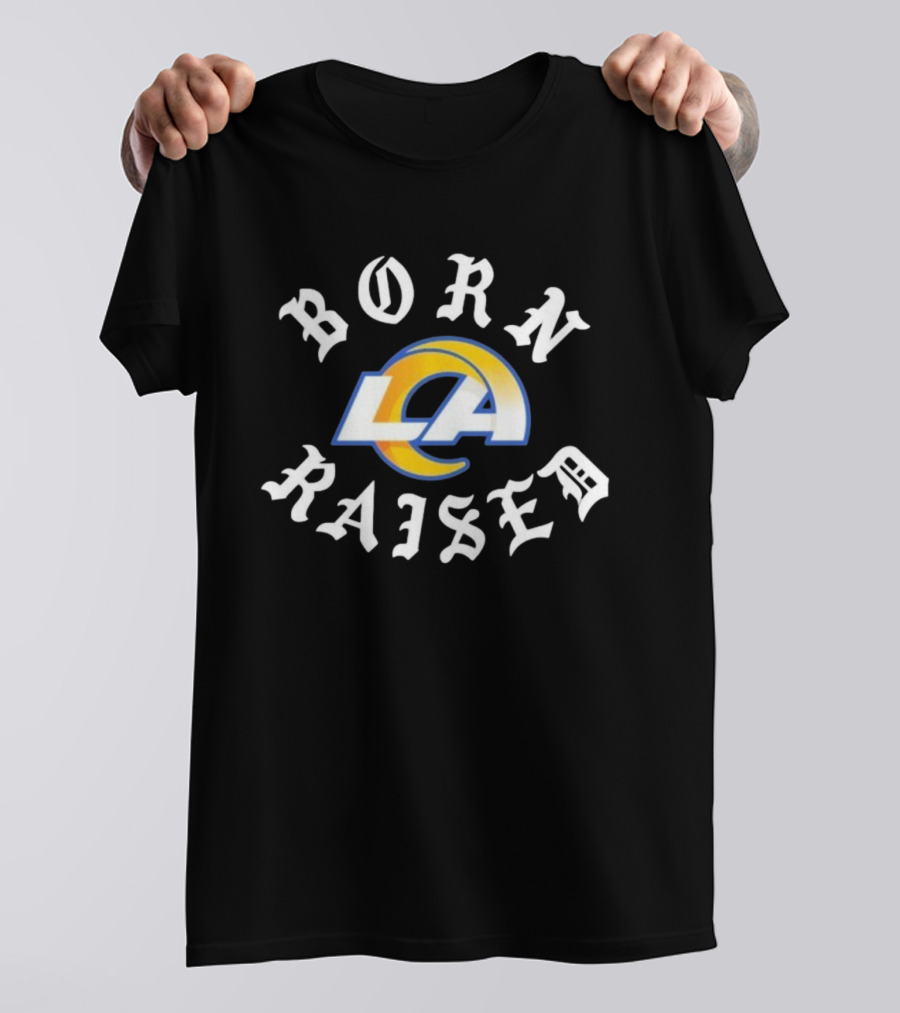 Los Angeles Rams LA Born X Raised Logo T-Shirt