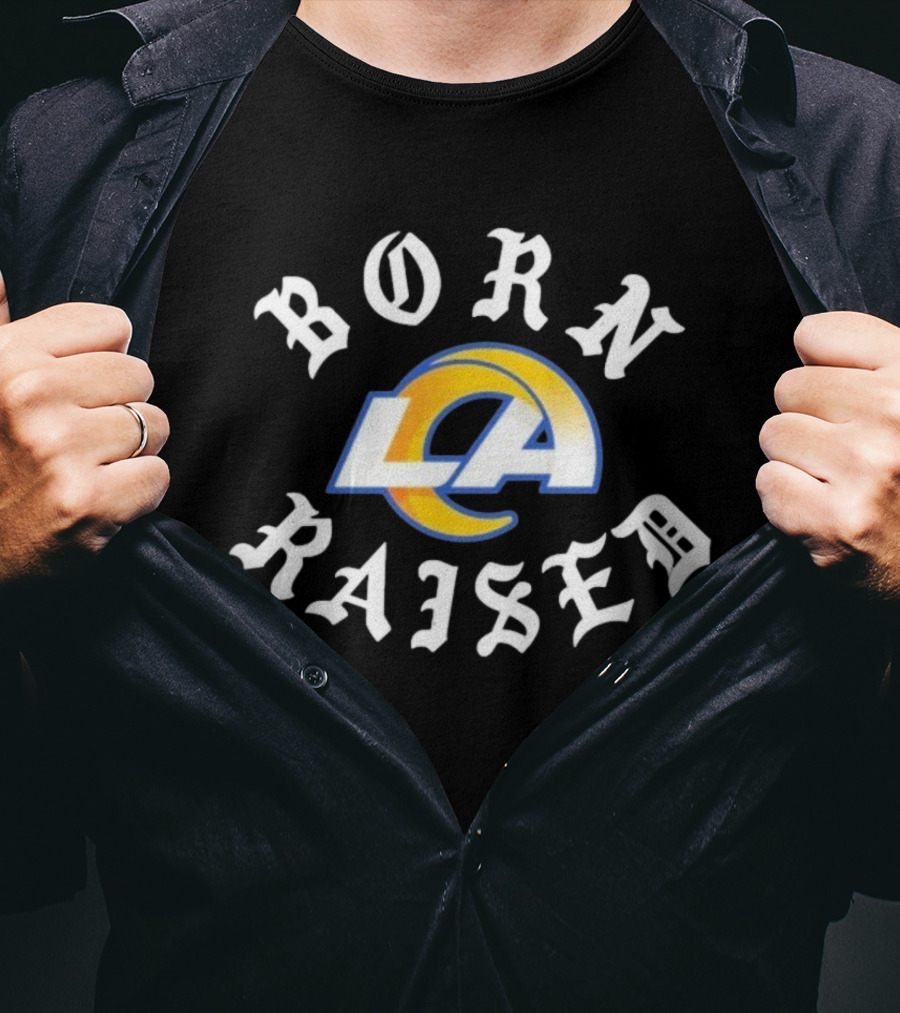 Los Angeles Rams LA Born X Raised Logo T-Shirt