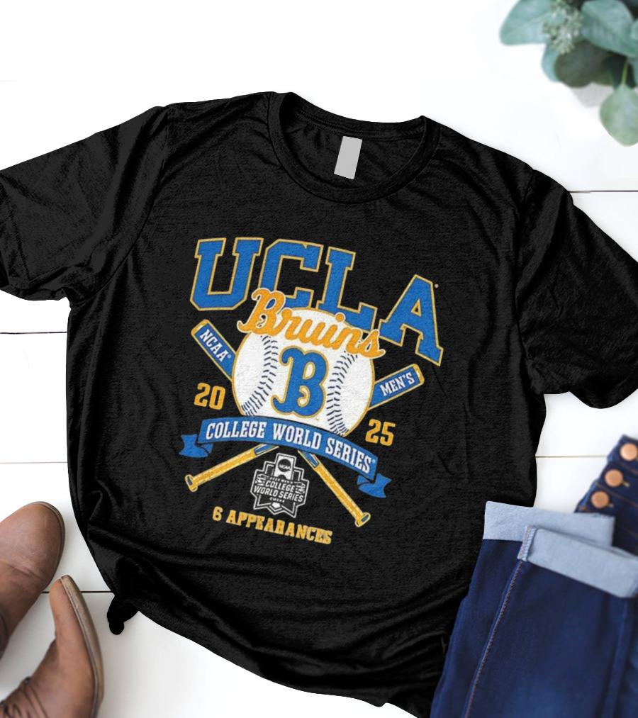 UCLA Bruins NCAA Men's College World Series 2025 Six Appearances T-Shirt