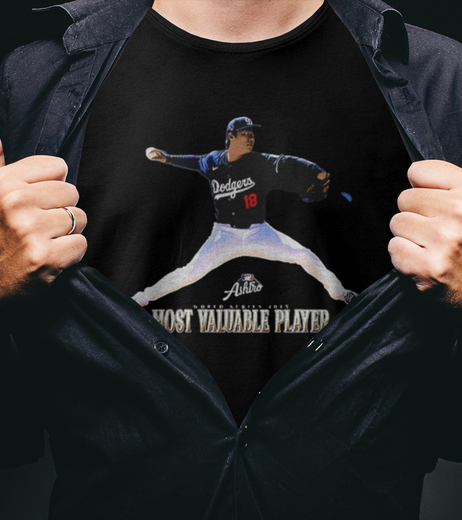 Yoshinobu Yamamoto 18 Dodgers Most Valuable Player MLB 2025 World Series T-Shirt