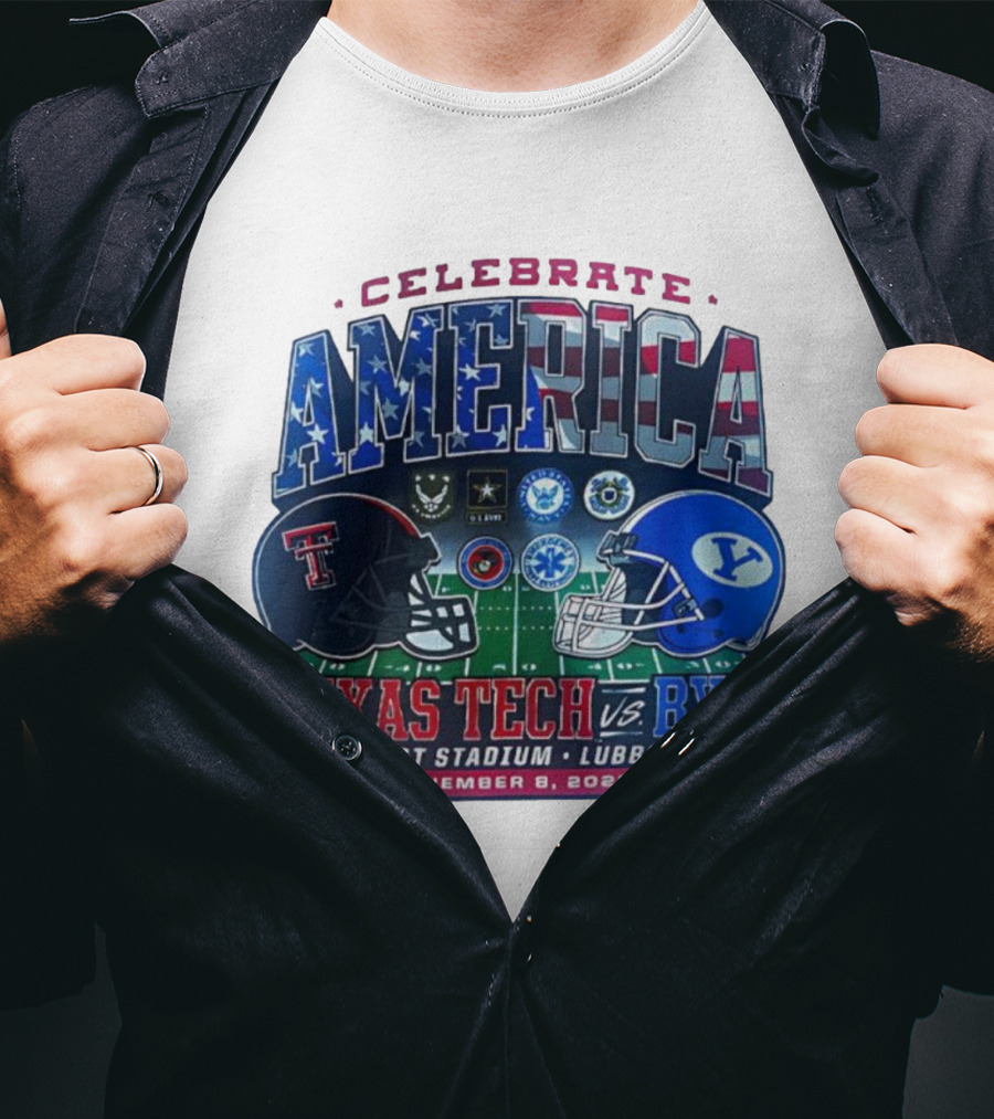 Celebrate America Texas Tech Vs BYU Jones AT&T Stadium Lubbock November 8 2025 T-Shirt