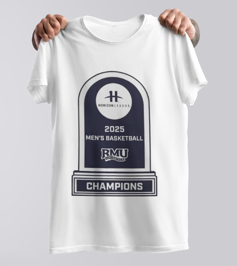 Horizon League 2025 Men's Basketball RMU Colonials Champions T-Shirt