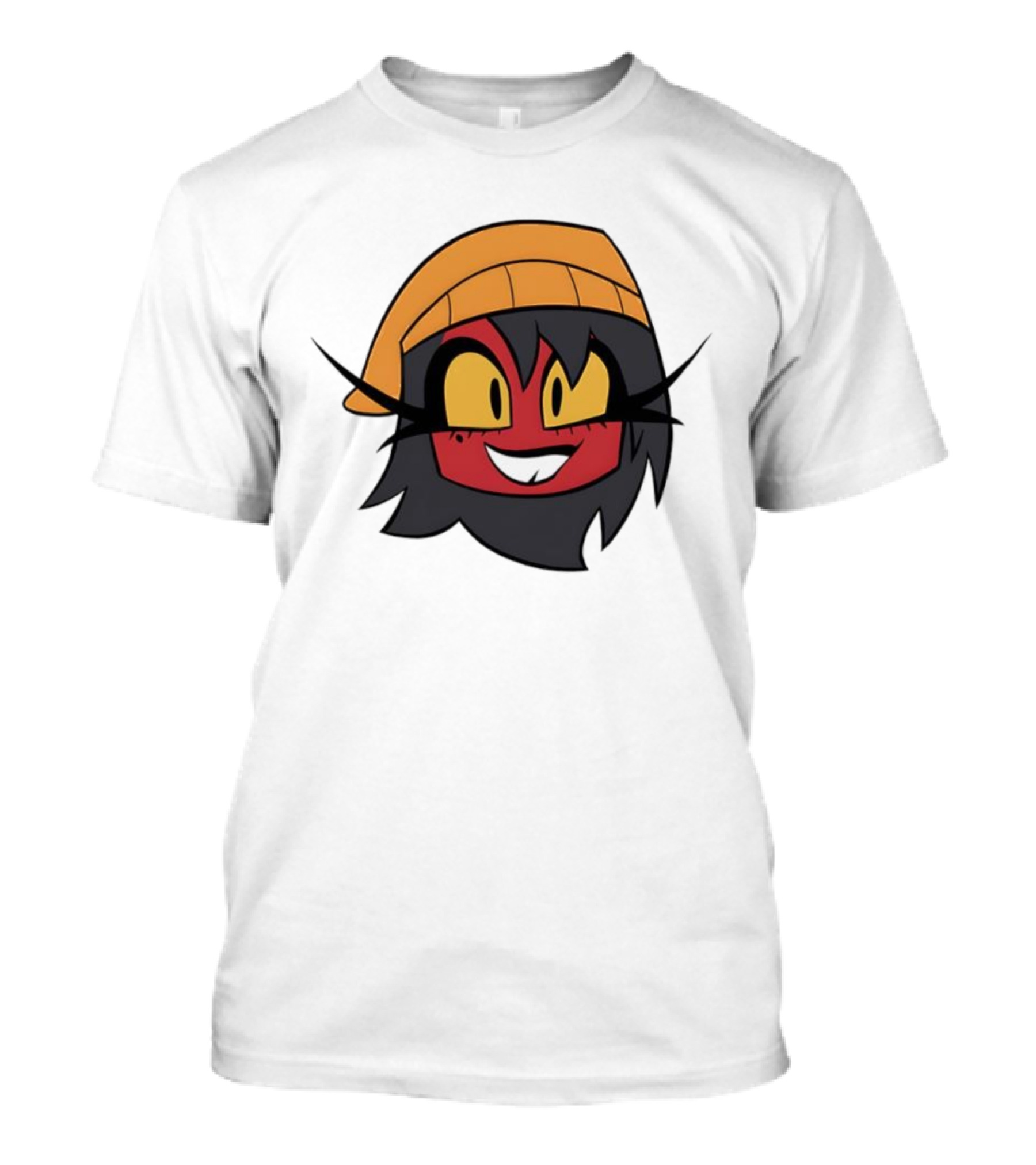 Unhappy Campers Millierd Red-Faced Character With Orange Hat And Yellow Eyes T-Shirt