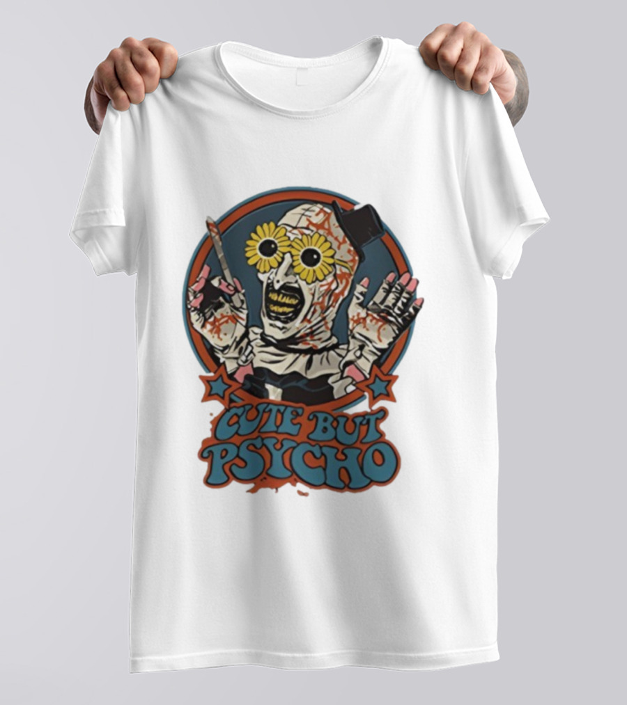 The Clown Cute But Psycho Creepy Knife Wielding Flower Eyed Jester T-Shirt