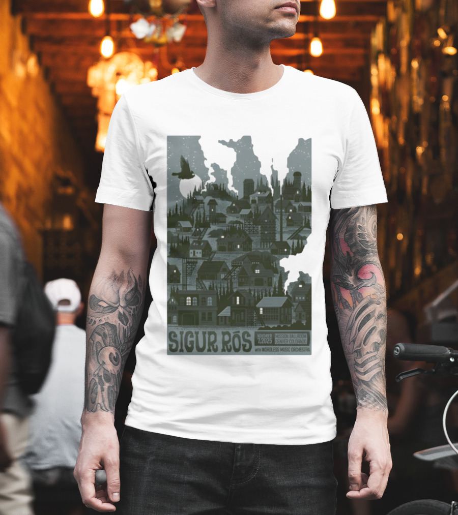 Sigur Rós November 7 2025 Mission Ballroom Denver Colorado With Wordless Music Orchestra T-Shirt