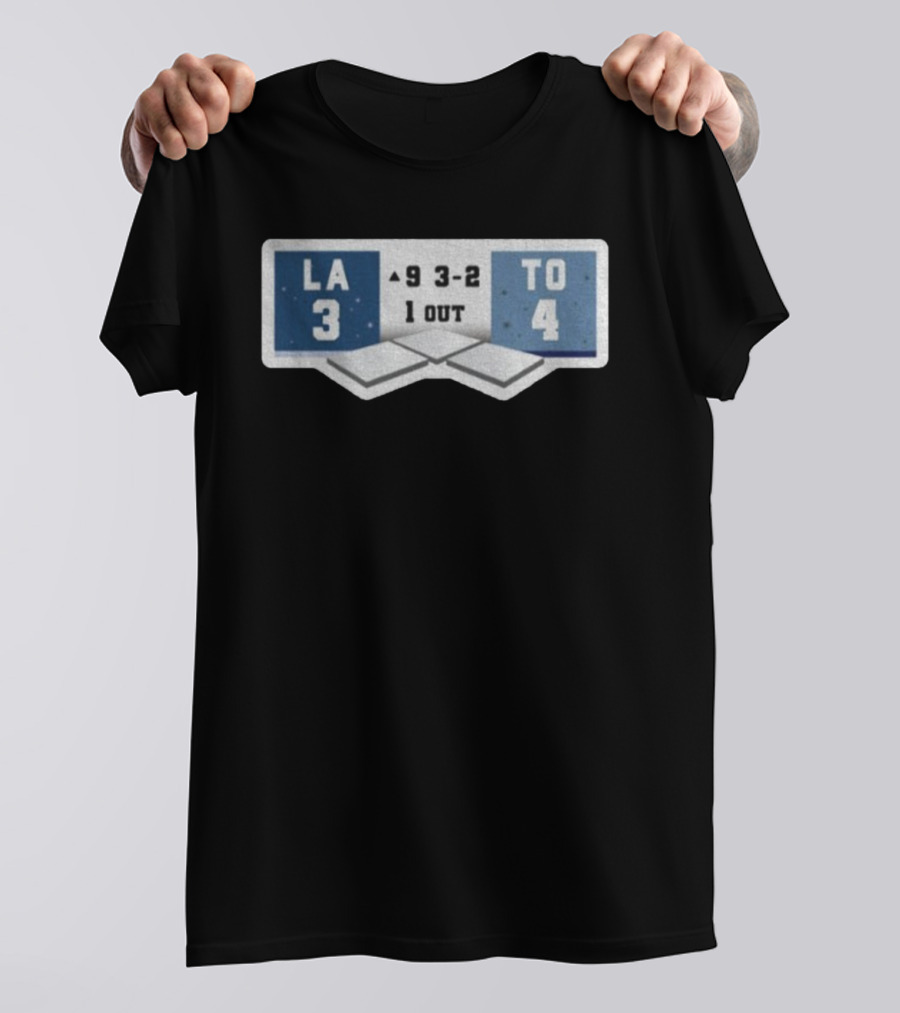2025 MLB Los Angeles 3 Vs Toronto 4 WS Scoreboard 9th Inning T-Shirt