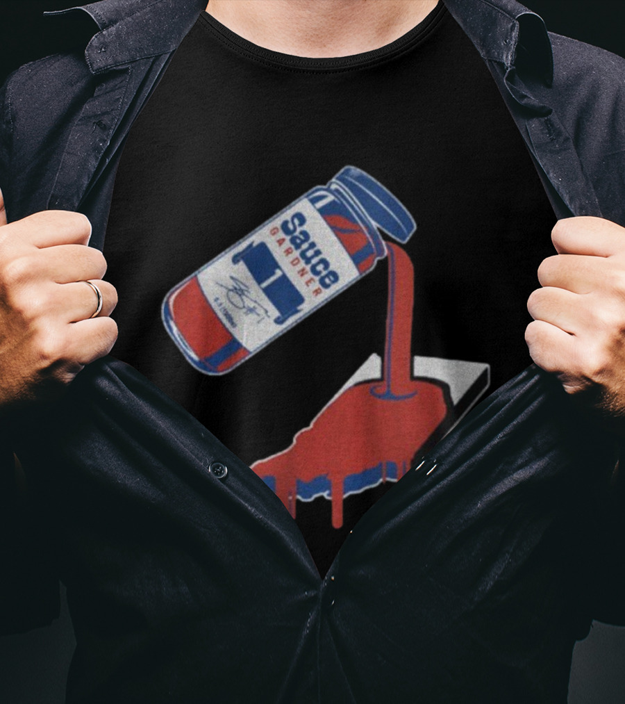 Sauce Gardner Indy Bottle #1 Signature 캐릭터 Red Team Colors T-Shirt