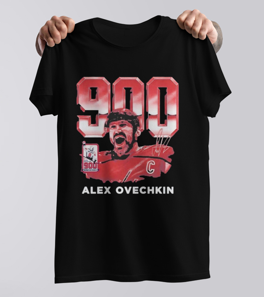 Alex Ovechkin 900 Career Goals Washington Capitals Signature T-Shirt