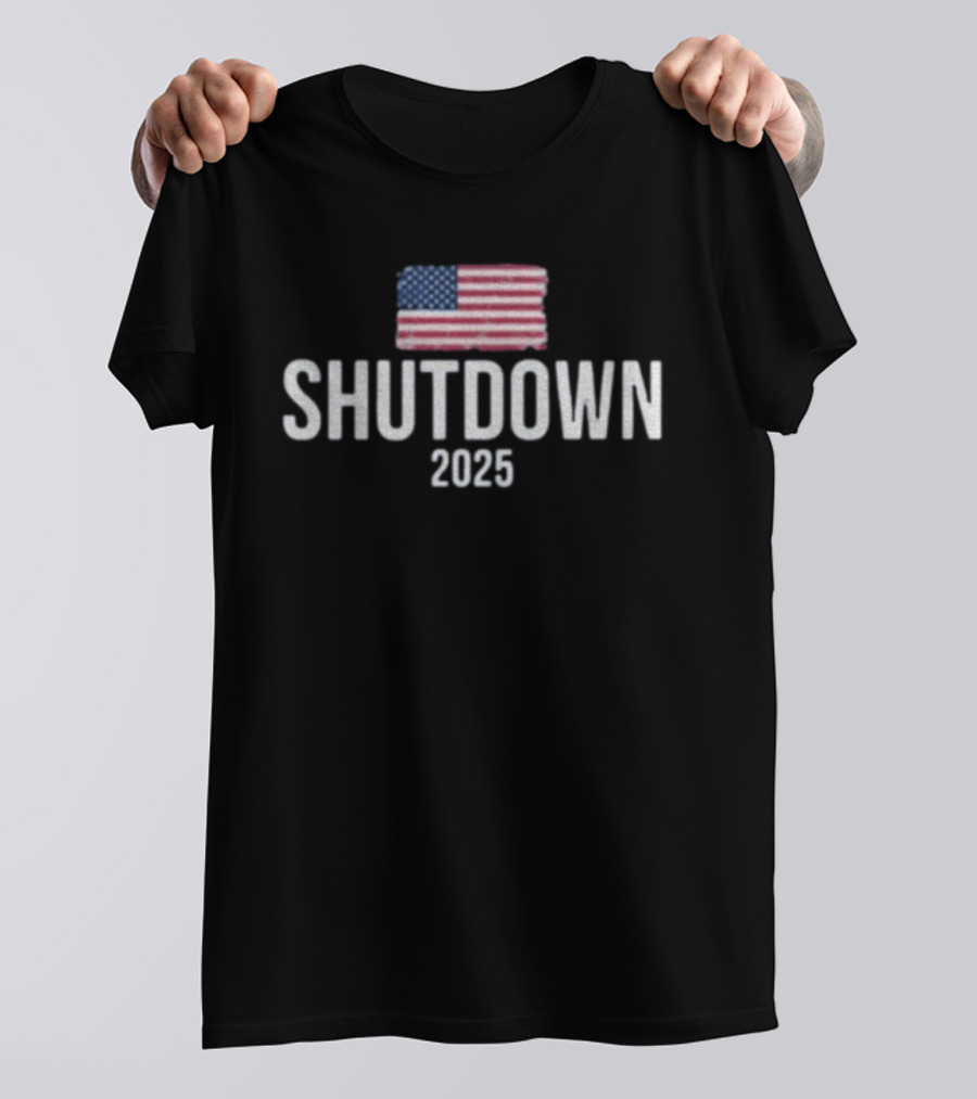 American Flag Shutdown 2025 T-Shirt