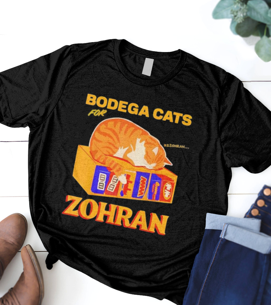 Bodega Cats Zohran Mamdani Iconic Democrat Humor T-Shirt