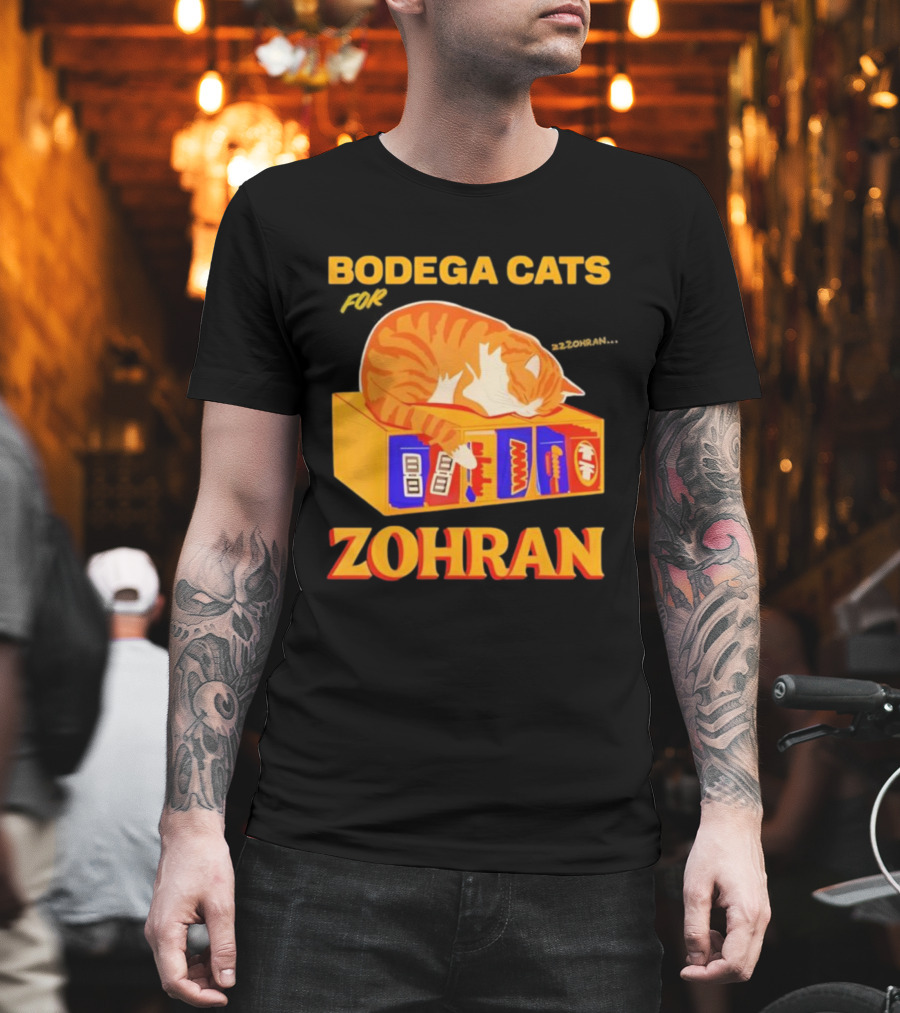Bodega Cats Zohran Mamdani Iconic Democrat Humor T-Shirt