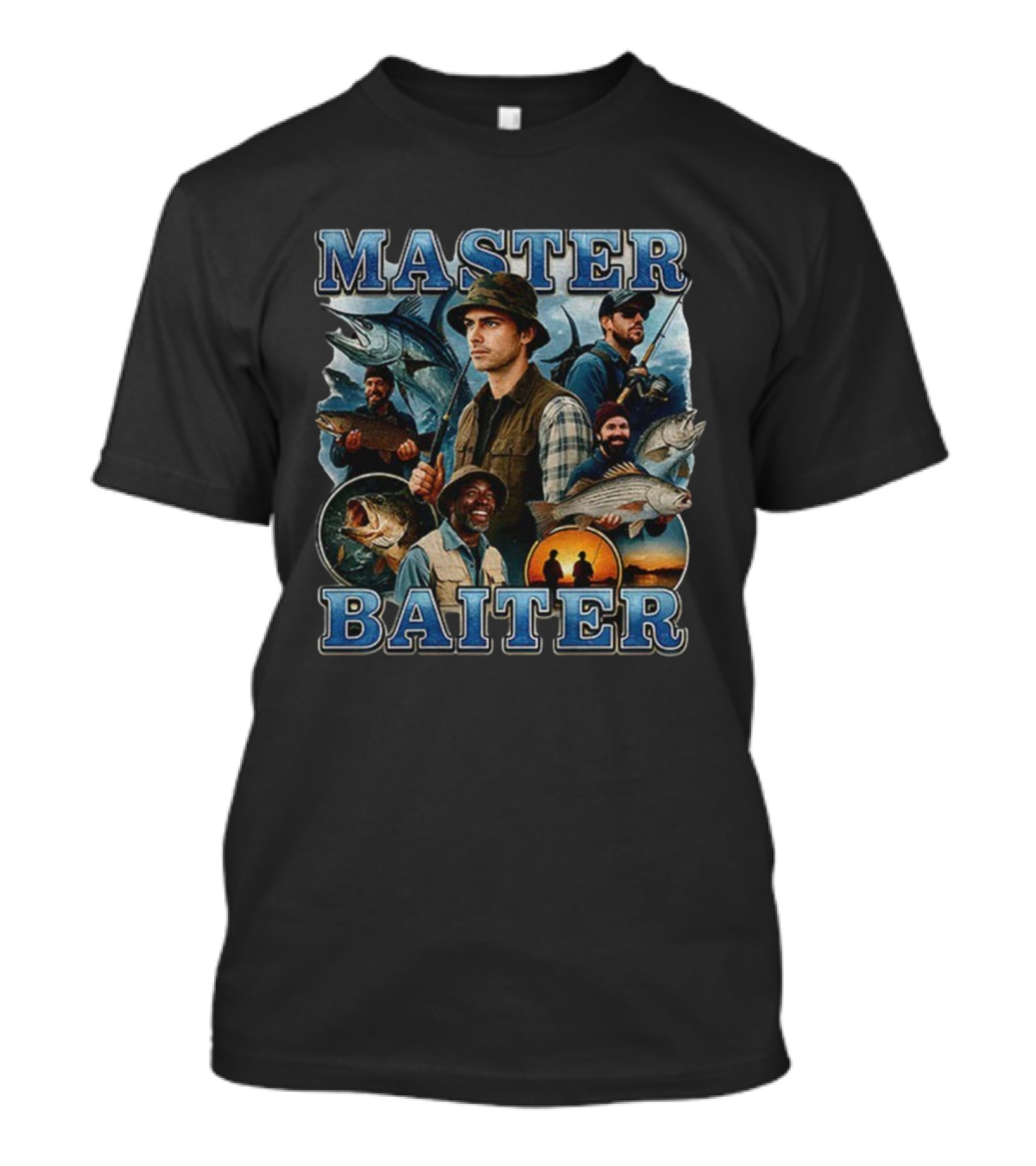Master Baiter Vintage Fishing Enthusiasts Scenic Adventure T-Shirt