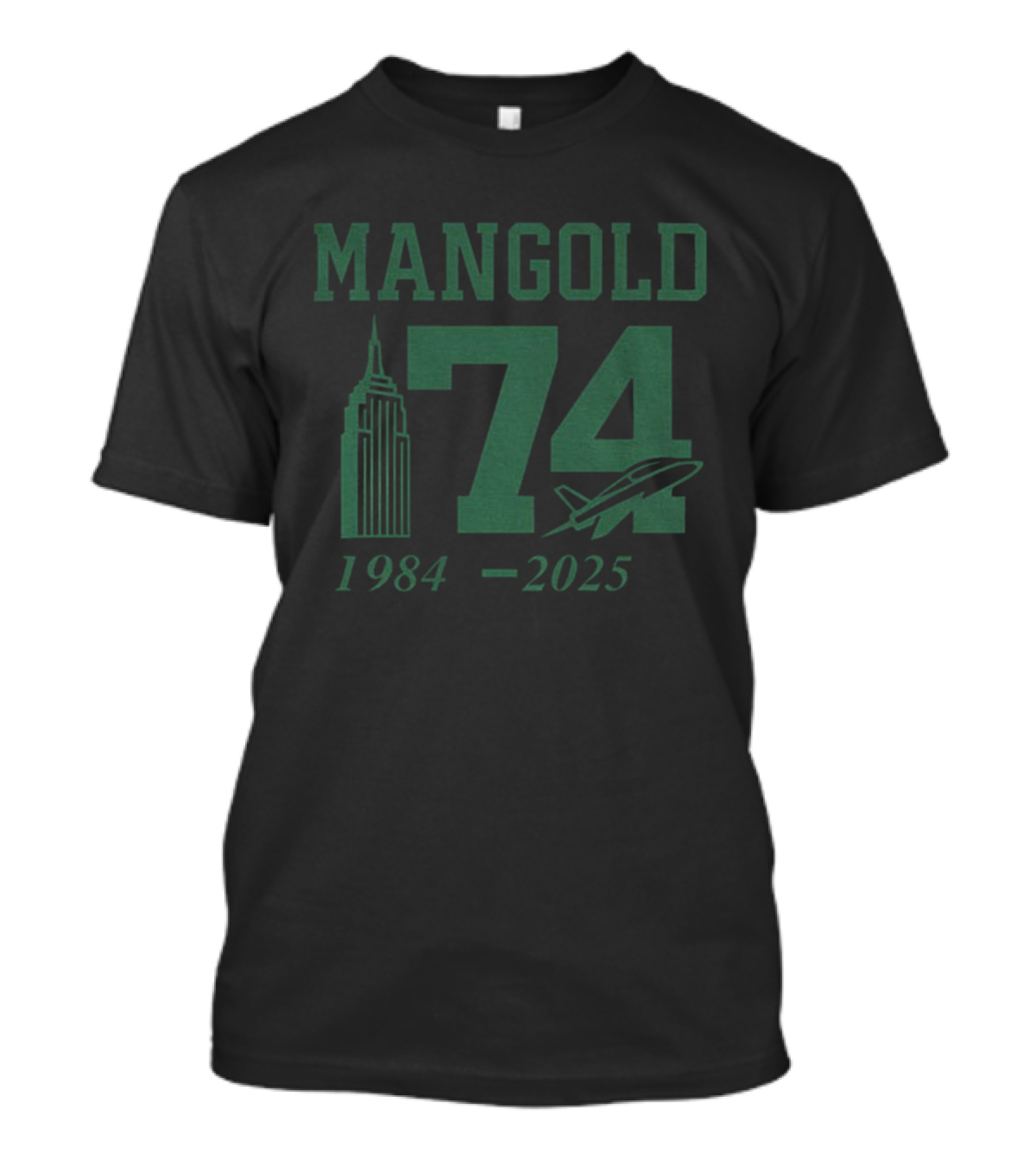 MANGOLD 74 New York Jets 1984 2025 Jet Skyline Tribute T-Shirt