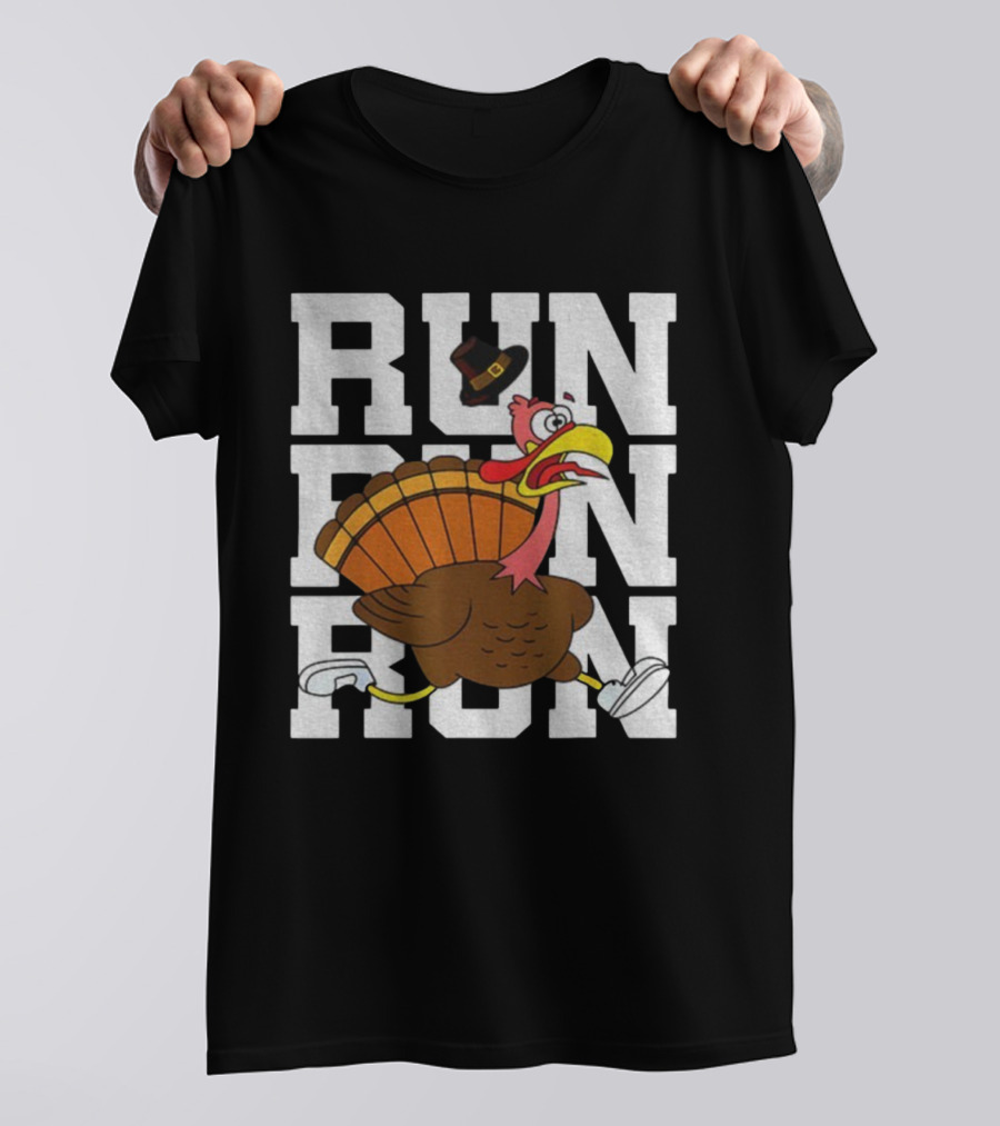 RUN RUN RUN Turkey Trot Thanksgiving 5K Race T-Shirt