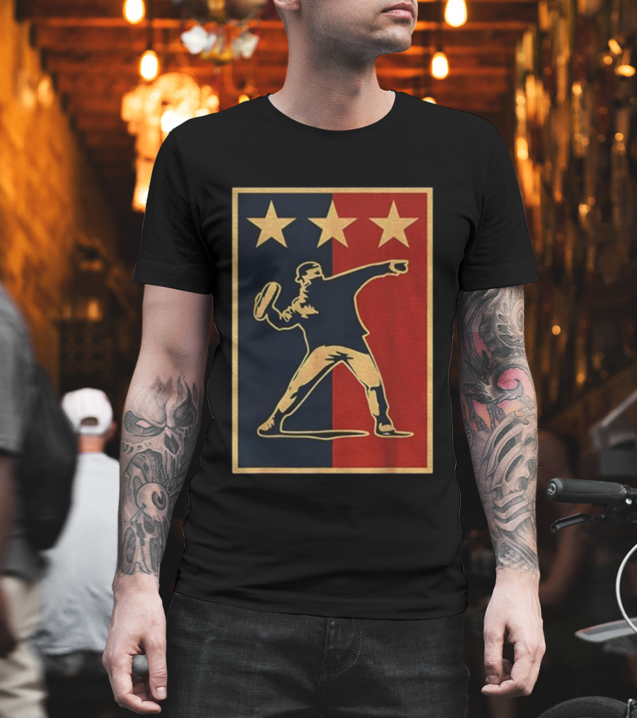 Sandwich Guy Resist Hope Obey Style Three Stars Retro Thrower T-Shirt