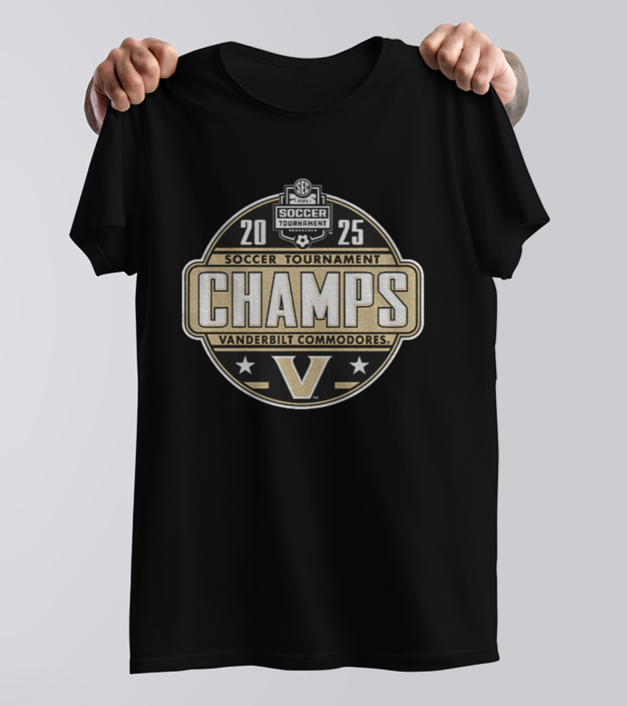 SEC 2025 Soccer Tournament Champs Vanderbilt Commodores T-Shirt