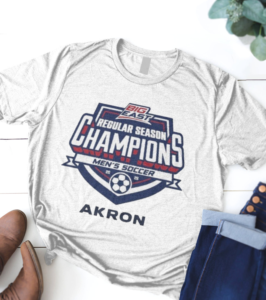 Big East 2025 Akron Men's Soccer Regular Season Champions T-Shirt