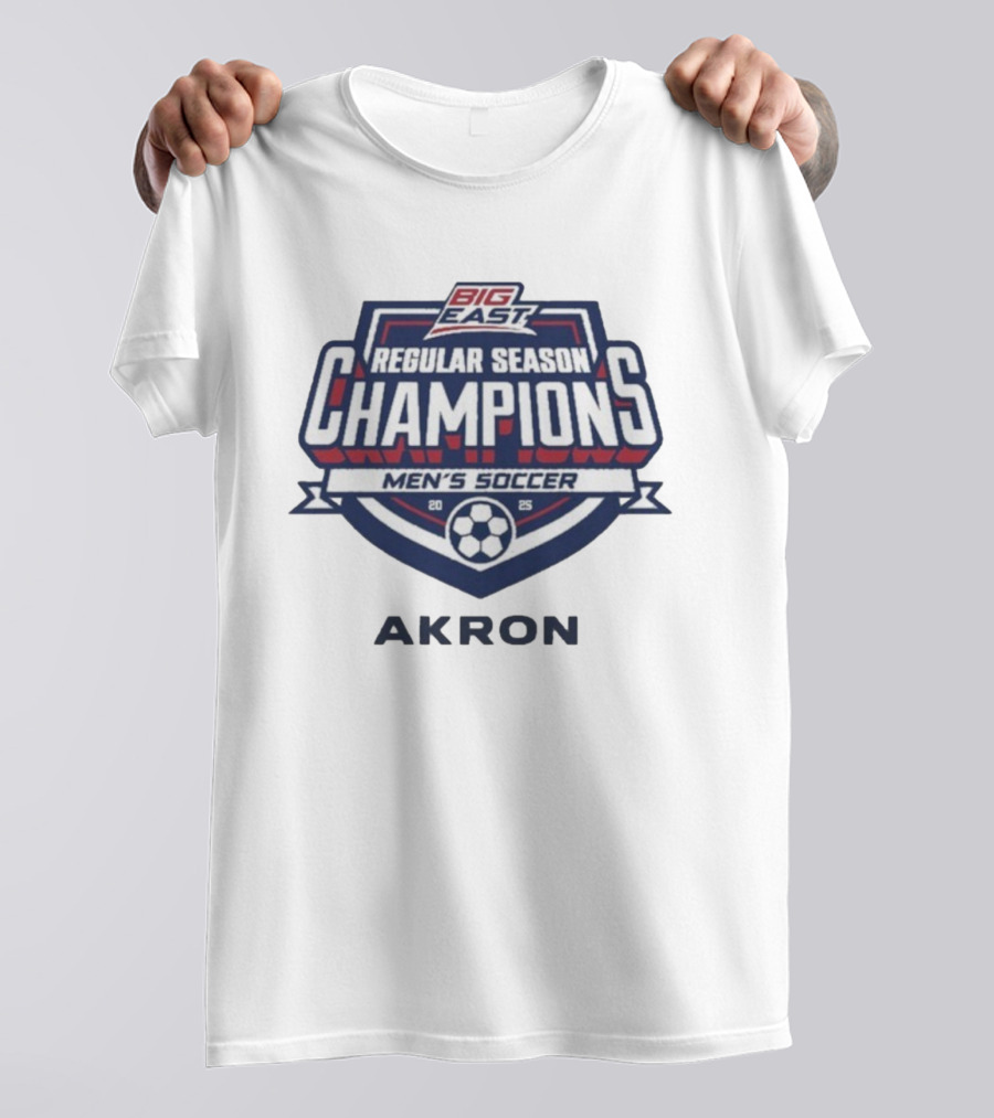 Big East 2025 Akron Men's Soccer Regular Season Champions T-Shirt